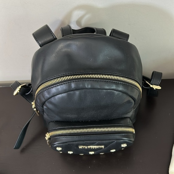 Love Moschino BORSA Matt Black Mini Backpack With Gold Heart Studs Logo main image 4